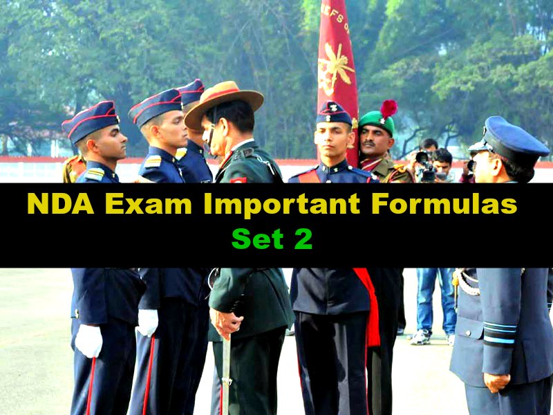 NDA Exam important formulas set 2
