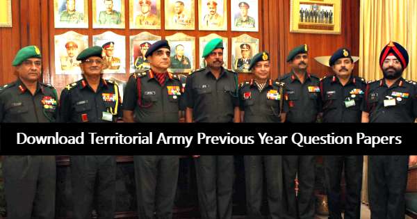 Download Territorial Army Previous Year Question Papers