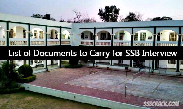 List of Documents to Carry for SSB interview