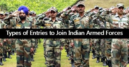 Types of Entries to Join Indian Armed Forces