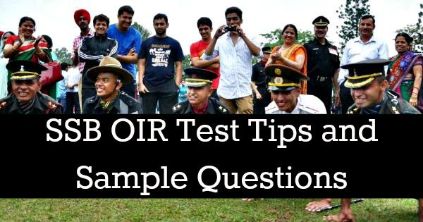 SSB OIR Test Tips and Sample Questions