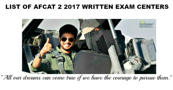 List of AFCAT 2 2017 Written Exam Centers 1