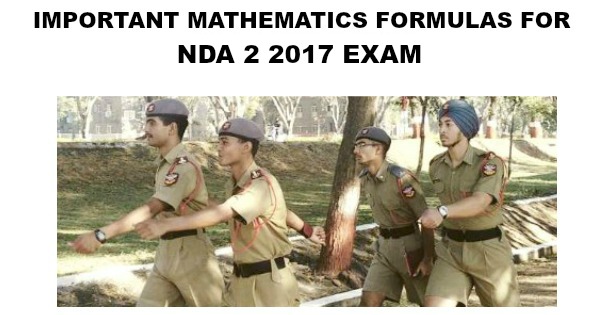 Important Mathematics Formulas For NDA 2 2017