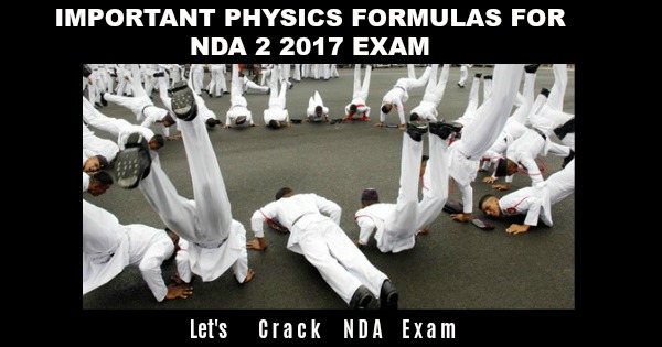 Important Physics Formulas For NDA 2 2017