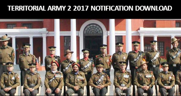 Territorial Army 2 2017 Notification Download