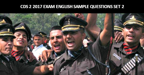 CDS 2 2017 Exam English Sample Questions Set 2
