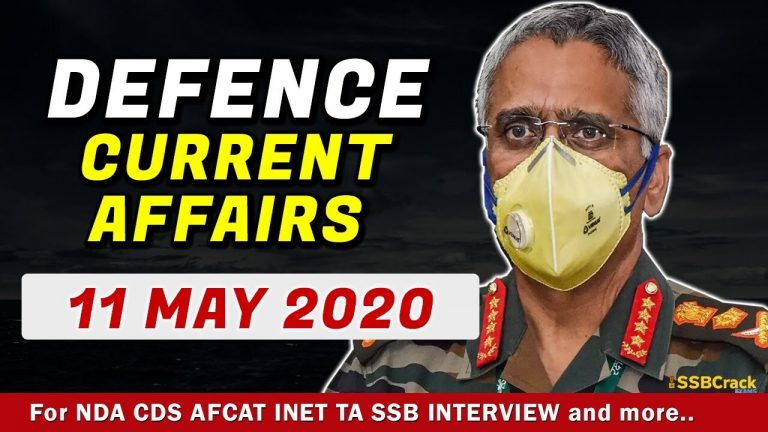 11 May 2020 Defence Current Affairs