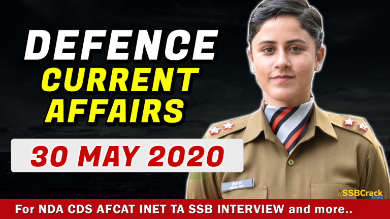 30 May 2020 Defence Current Affairs