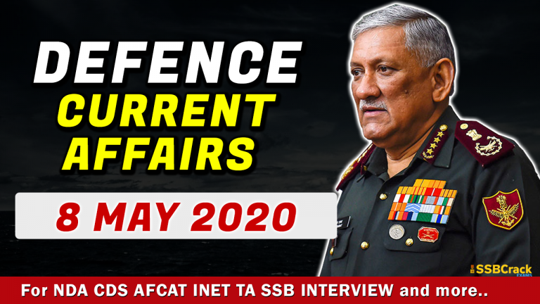 8 May 2020 Defence Current Affairs