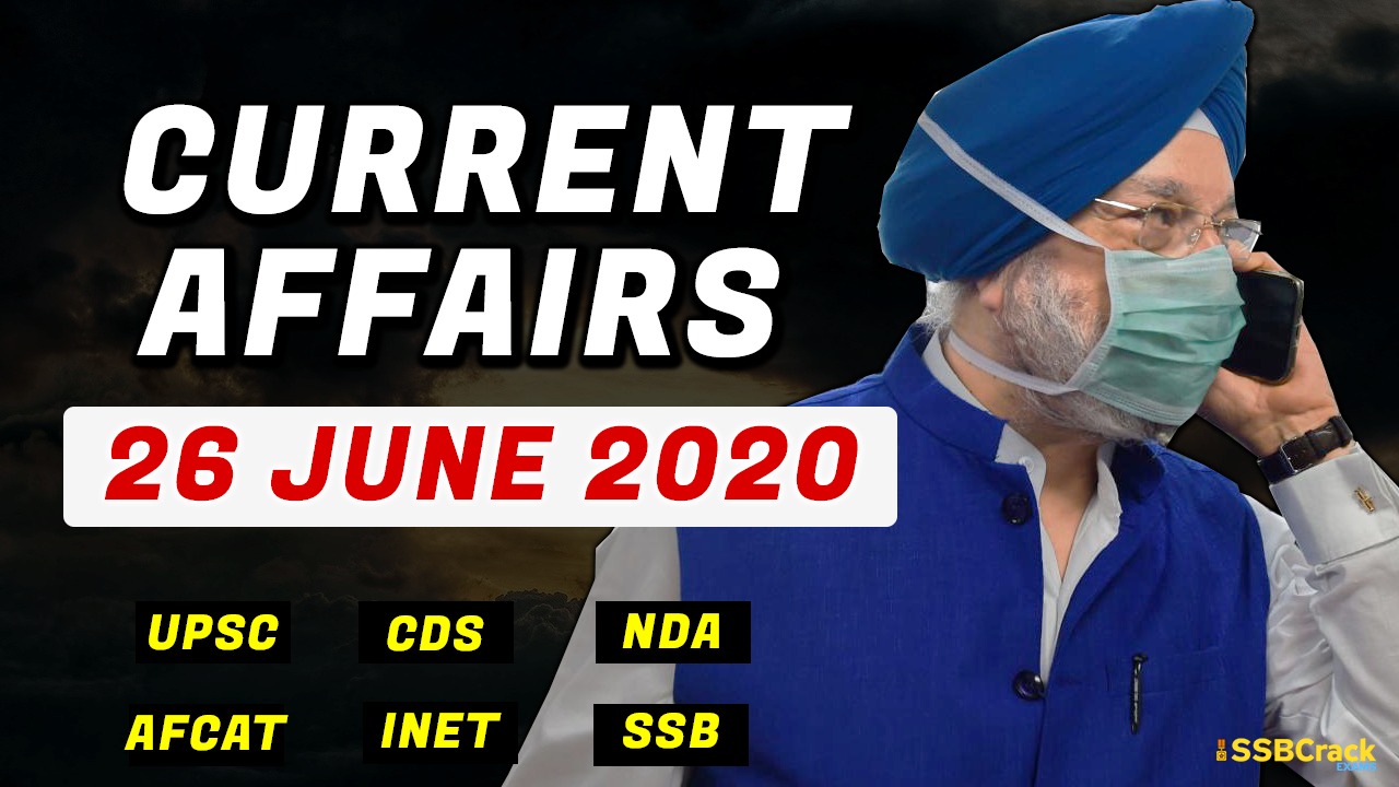 26 June 2020 Current Affairs