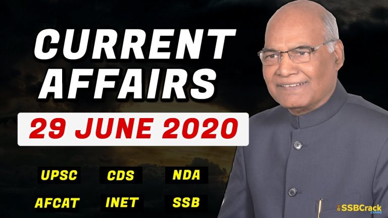 Daily Current Affairs 29 June 2020 With Video Lecture