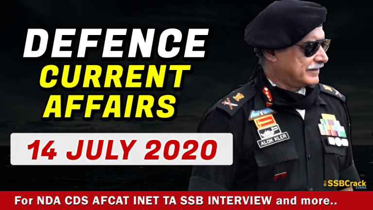 14 July 2020 Defence Current Affairs