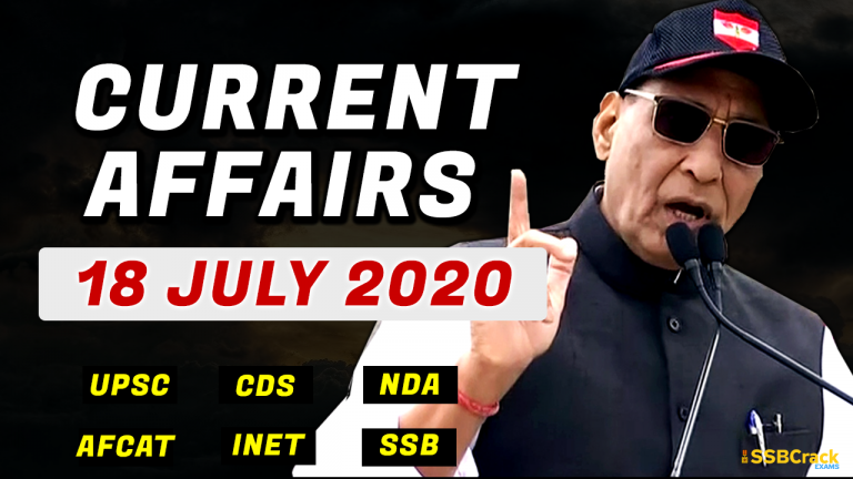 18 July 2020 Defence Current Affairs
