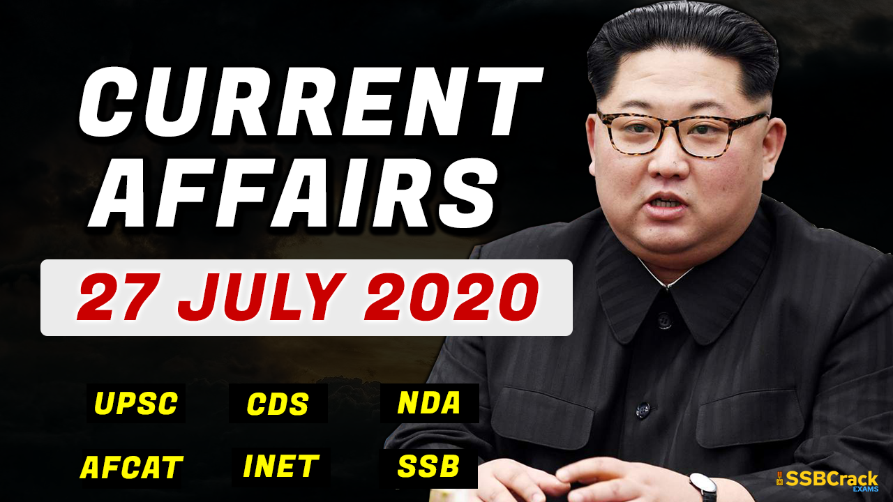 27 July 2020 Current Affairs