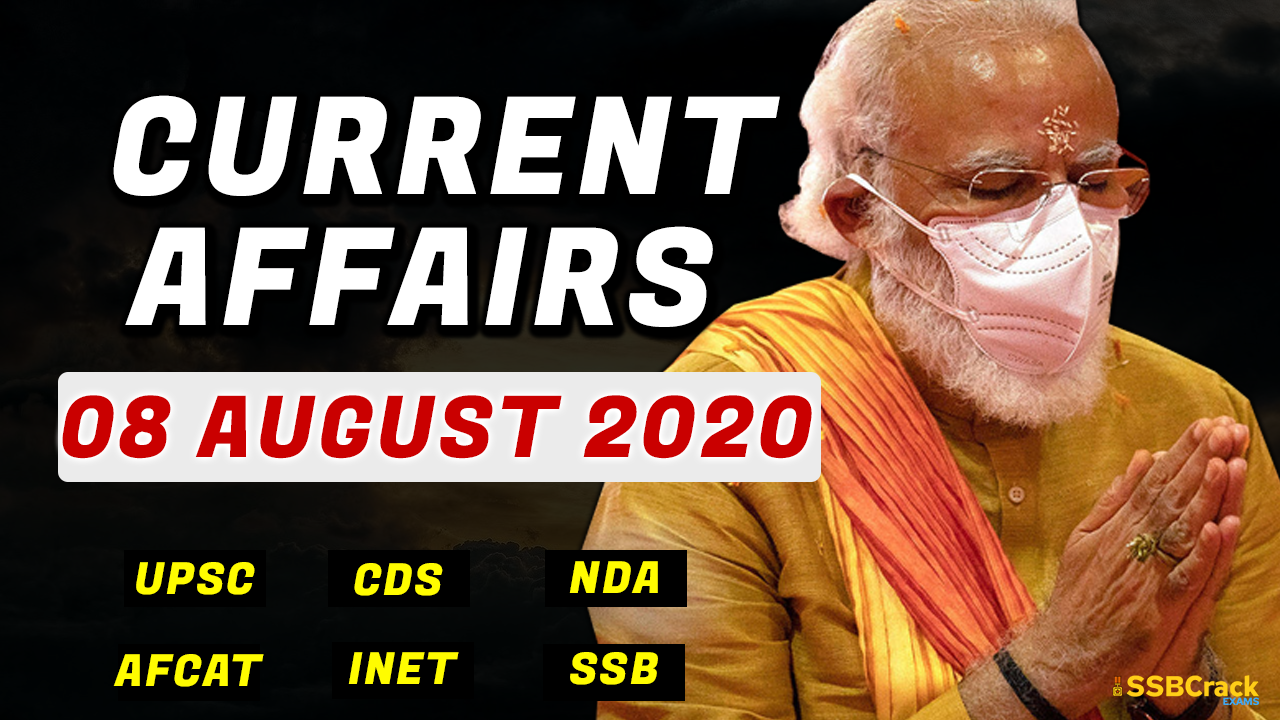 8 August 2020 Current Affairs