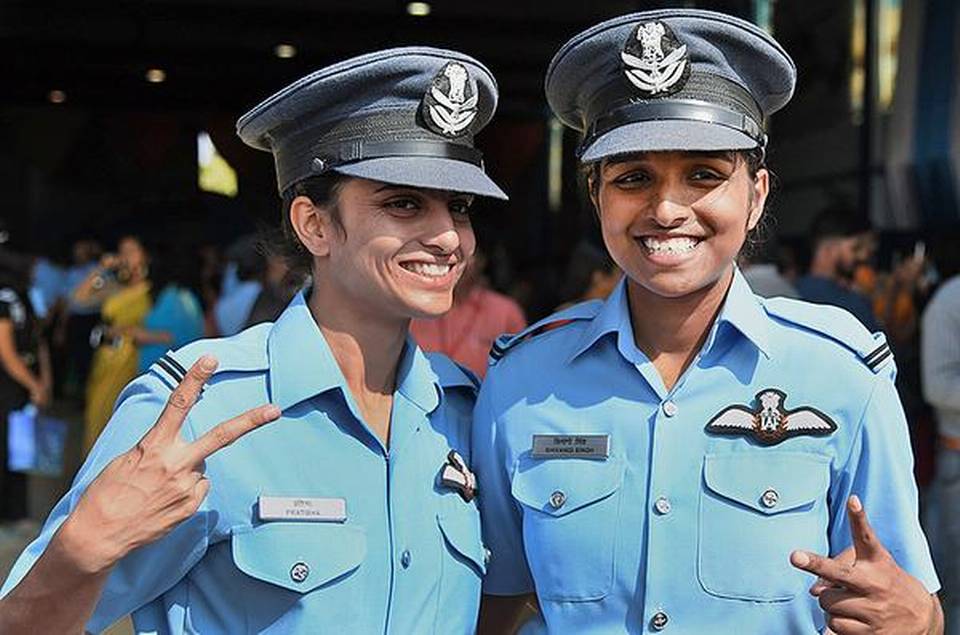 Flying Officers Shivangi Singh and Prathiba Poonia