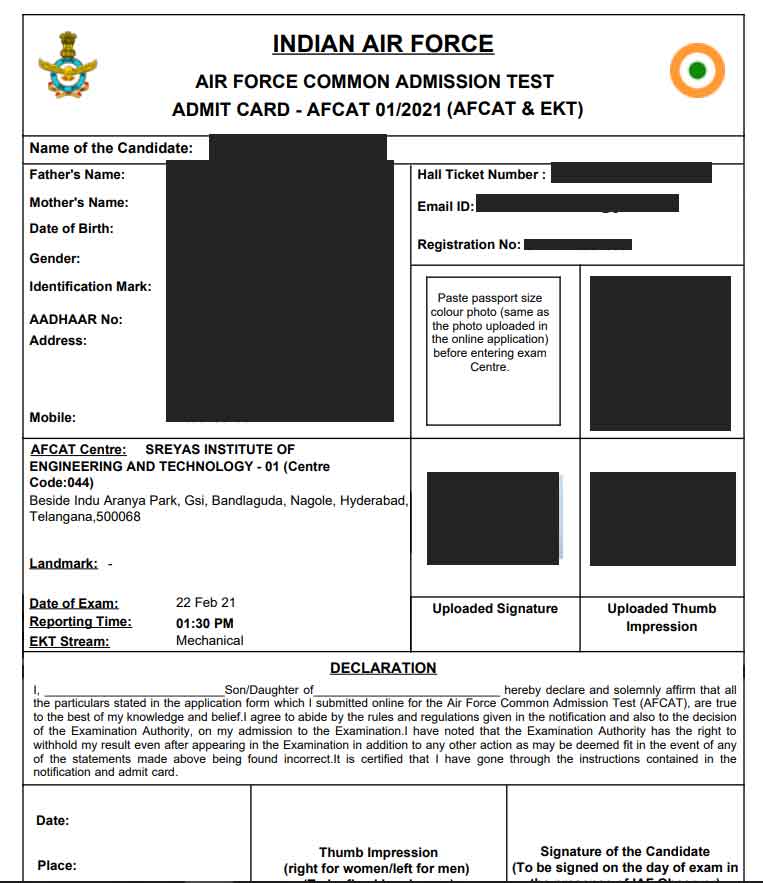 afcat 1 2021 admit card