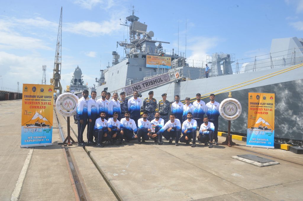 indian navy mountaineering expedition to mount trishul i flagged off from ins trishul