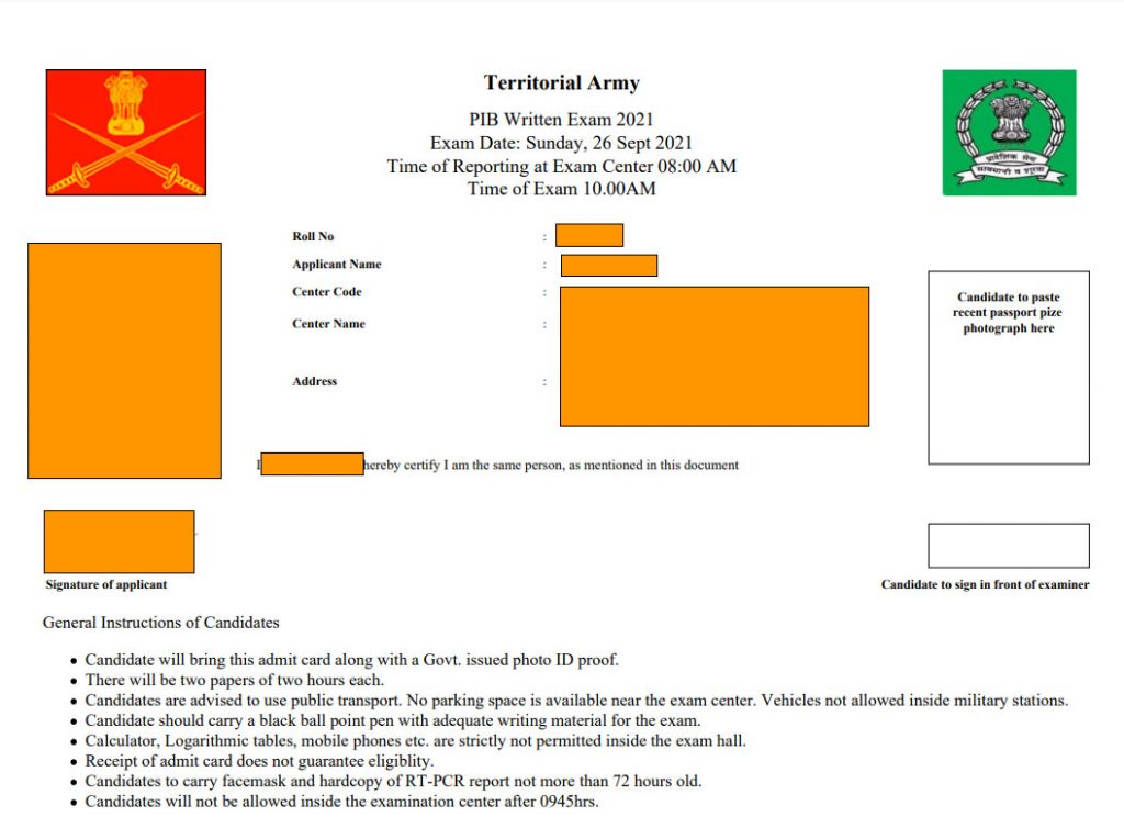 ta exam admit card 2021