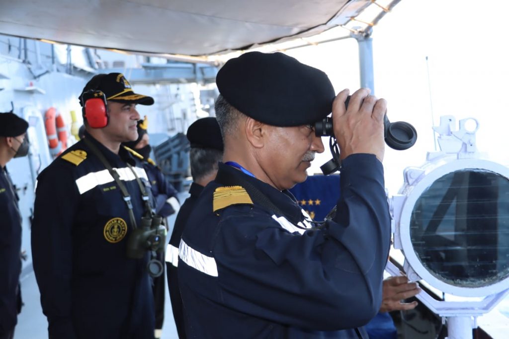 chief of naval staff inspects preparations for presidents fleet review and naval exercise milan 1