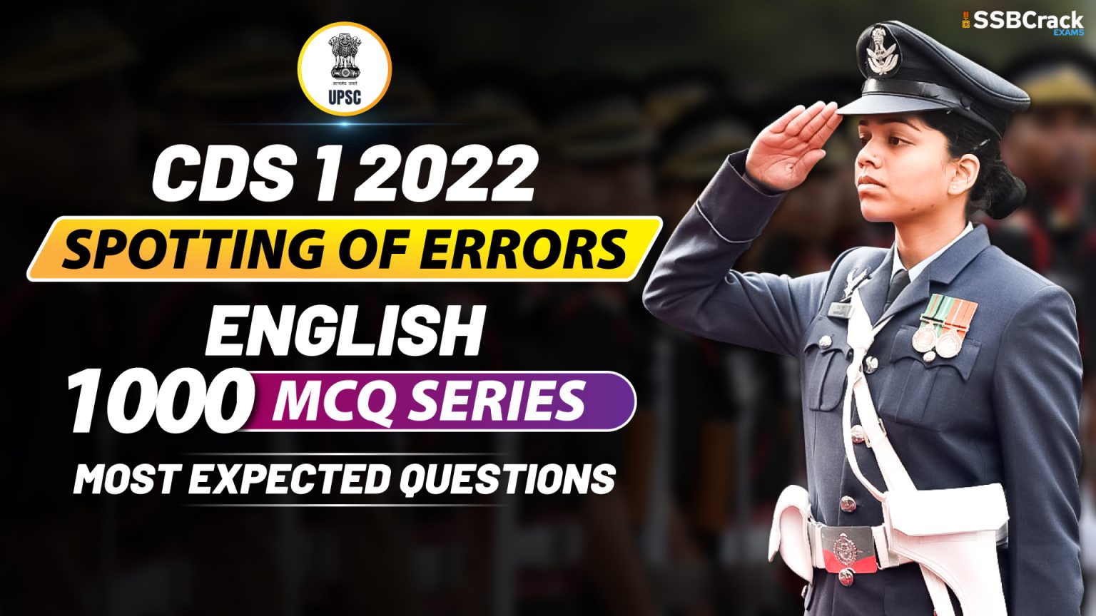 1000 Most Expected Questions In English For CDS 1 2022 Exam