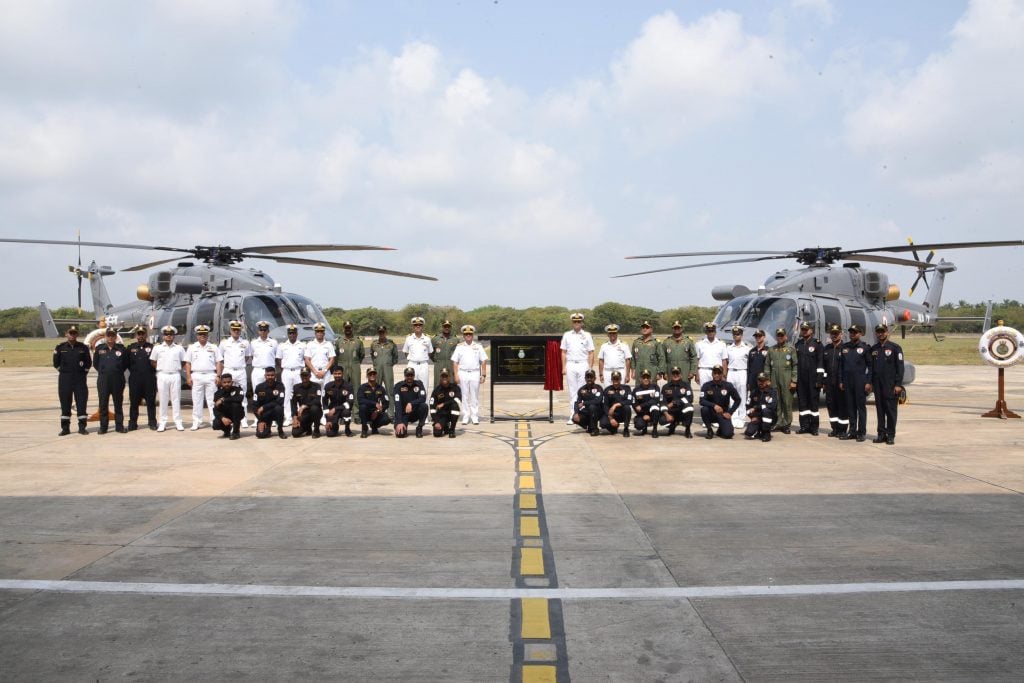 indian navy inducts two indigenously built advanced light helicopters alh dhruv mk iii at ins parundu 2