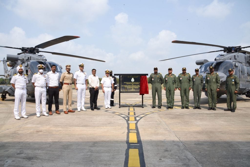 indian navy inducts two indigenously built advanced light helicopters alh dhruv mk iii at ins parundu 3