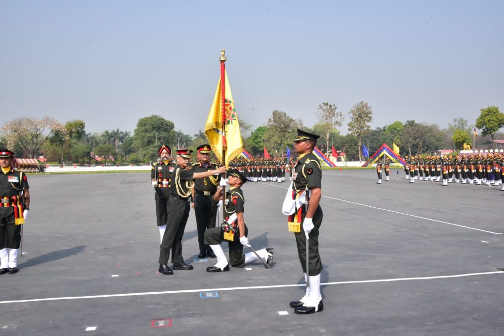 presidents colours to units of the dogra regiment