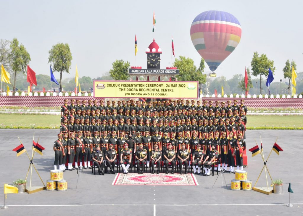 presidents colours to units of the dogra regiment 4
