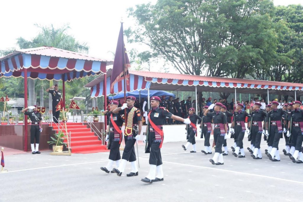 55 young paratroopers passing out parade held at parachute regiment training centre 1