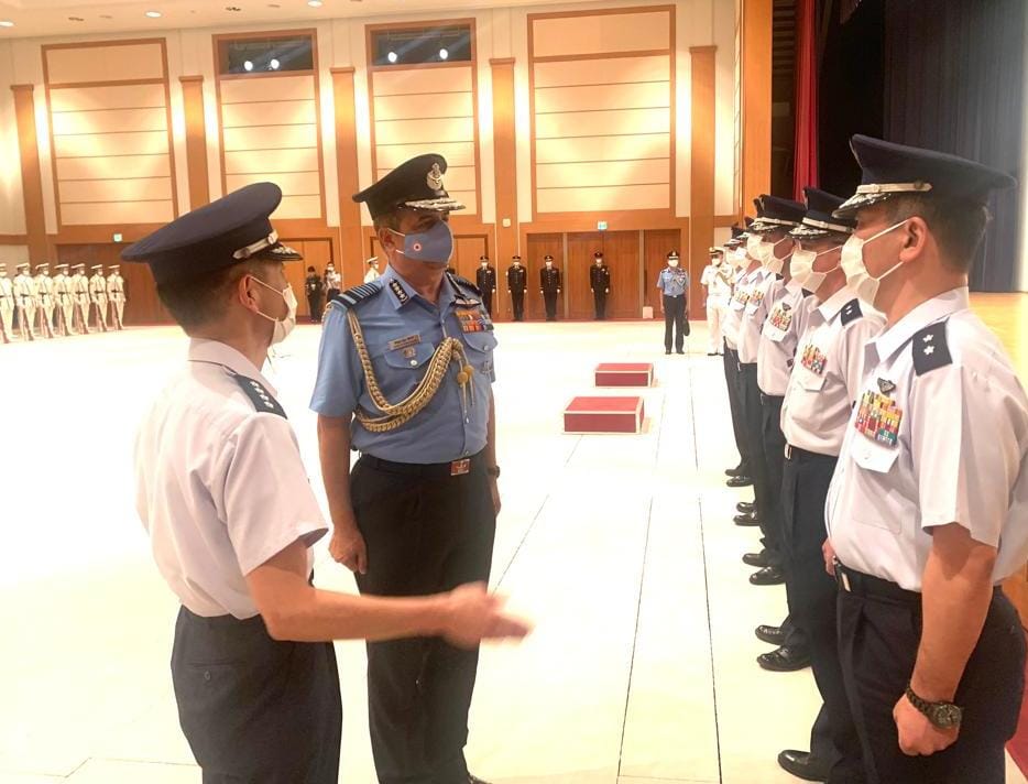 air chief marshal vr chaudhari arrived in tokyo for a four day visit to japan