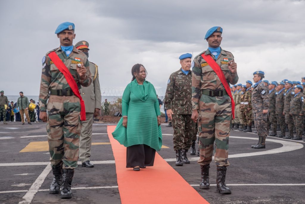 major jyoti yadav commands international contingent during un international peacekeepers day 5