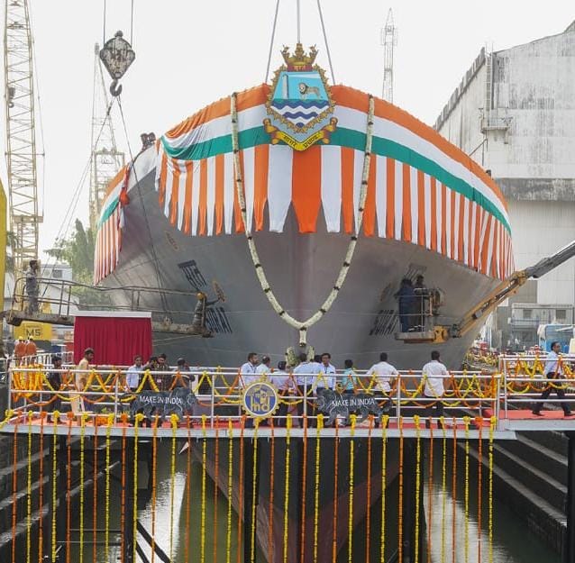 raksha mantri launches two indigenous frontline warships surat guided missile destroyer and udaygiri stealth frigate 3 1
