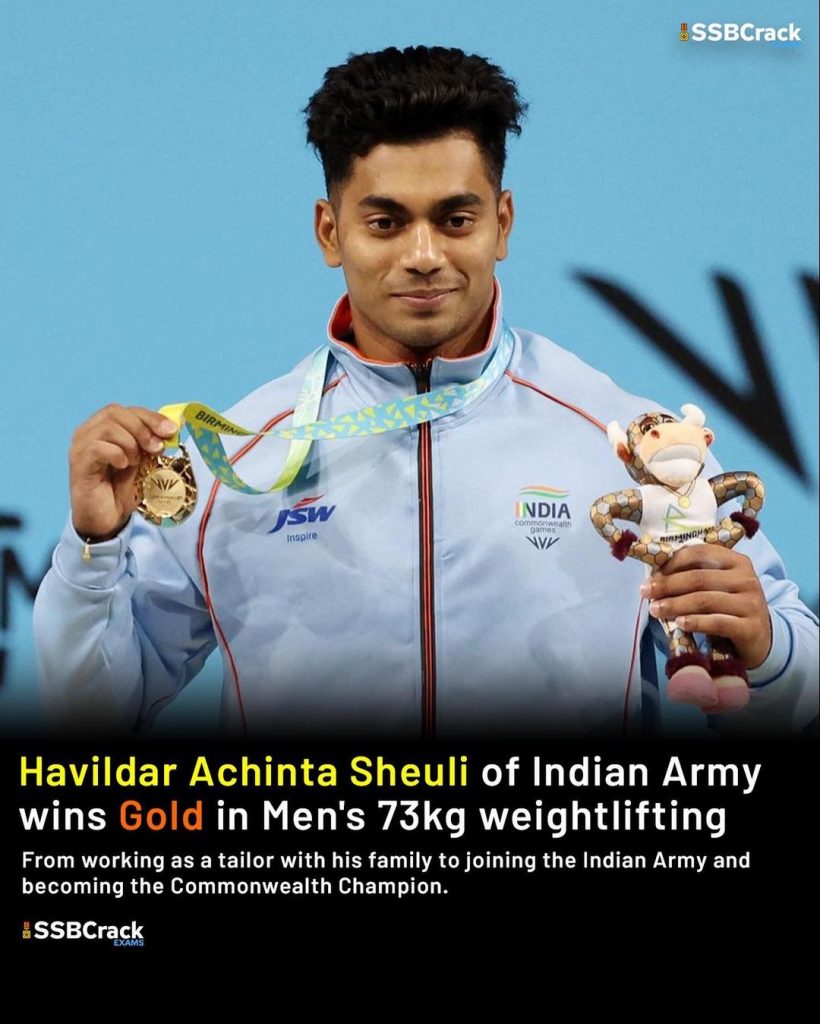 indian army havildar achinta sheuli bags indias third gold medal at commonwealth games 1
