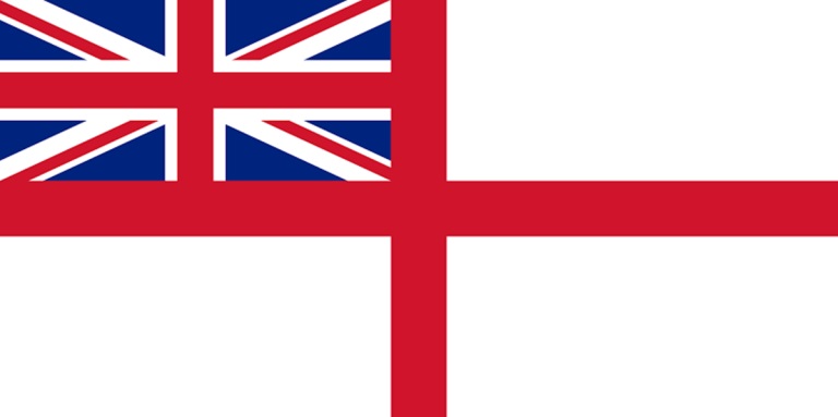 The pre Independence ensign had the red Georges Cross on a white background with the Union Jack of the United Kingdom on the top left corner.