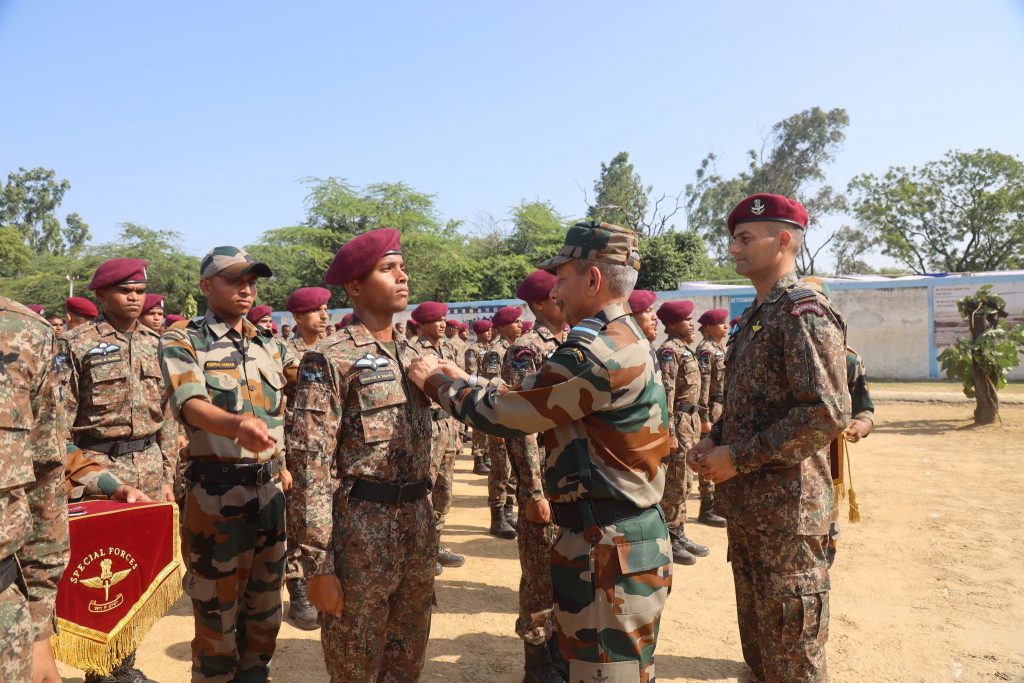 maroon beret ceremonial parade of garud commandos was held at grtc