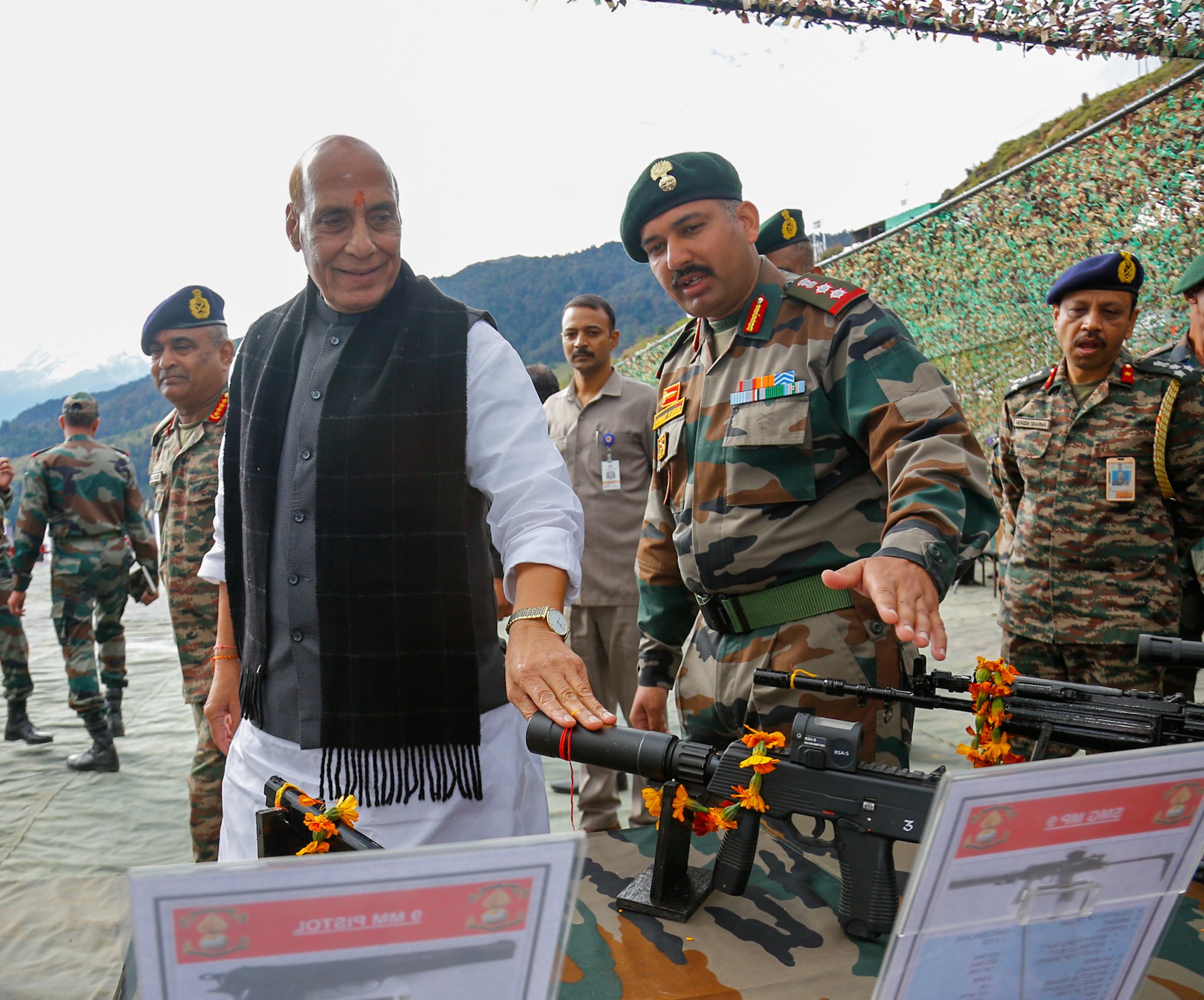 Defence Minister Rajnath Singh performs 'Shastra Pooja' on the occasion ...