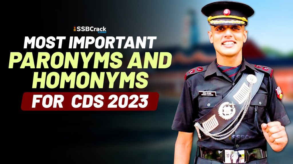 Most Important Paronyms and Homonyms for CDS 2023