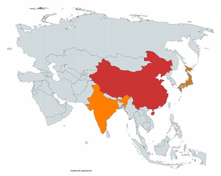 India Japan China