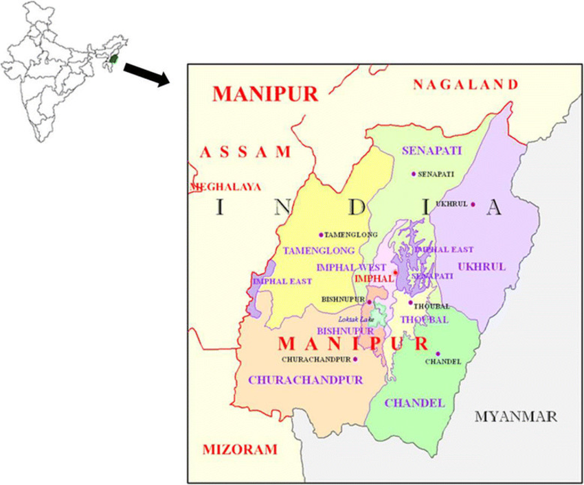 Location map of study site in Manipur Northeast India