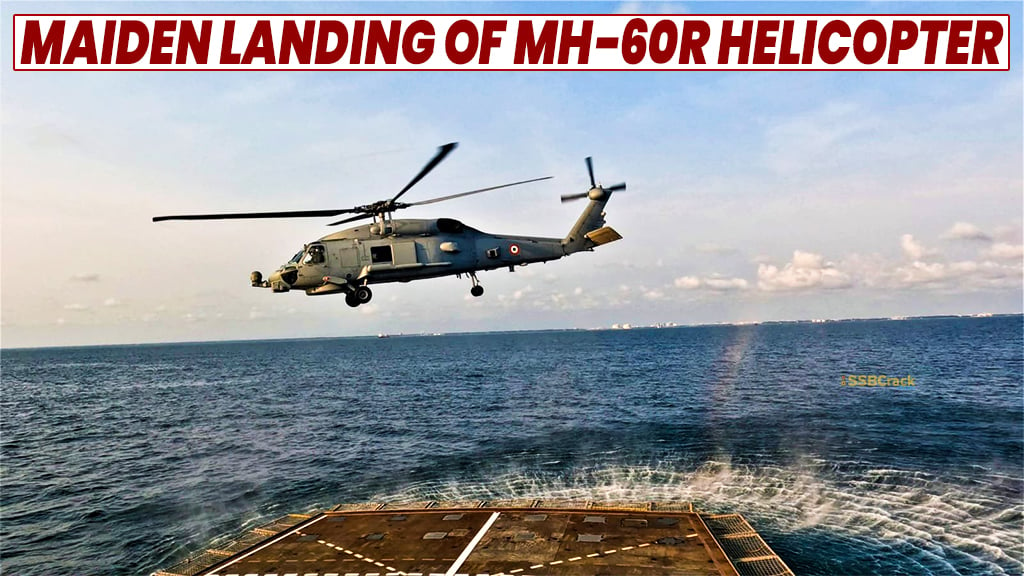 Maiden landing of Indian Navy MH 60R Helicopter on INS Kolkata 2