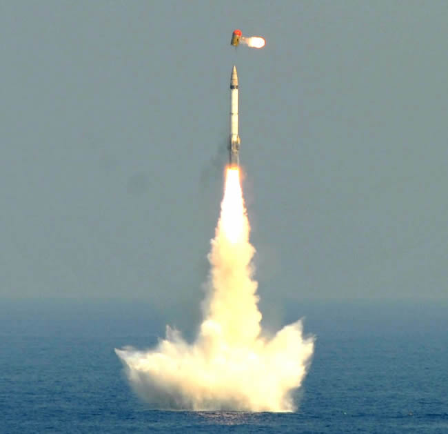 DRDO Test Fires K 15 Nuclear Capable Submarine Launched Ballistic Missile 2