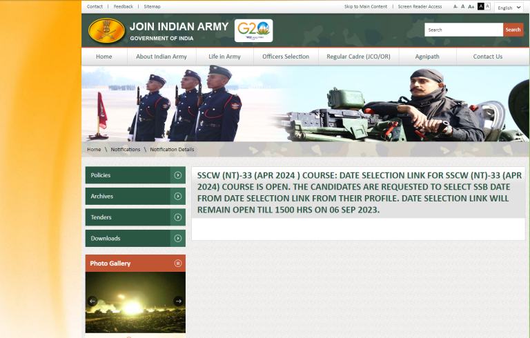 CDS 1 2023 OTA Women SSB Interview Dates [Out Now]