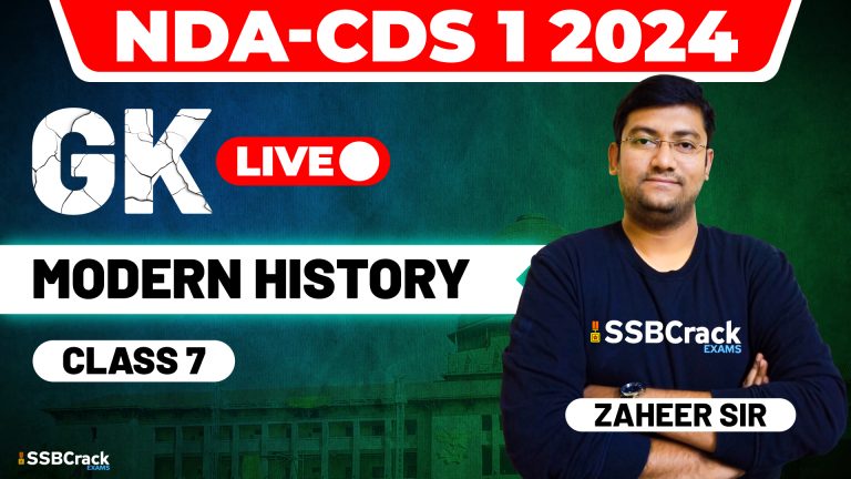 NDA CDS 1 2024 GK Modern History Class 7