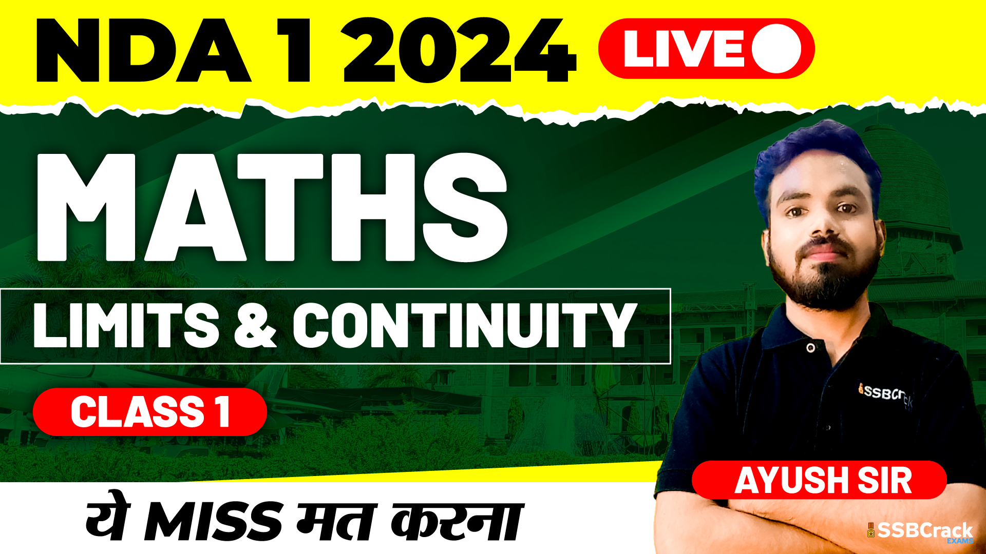 NDA 1 2024 Exam Math Live Limits & Continuity Class 1