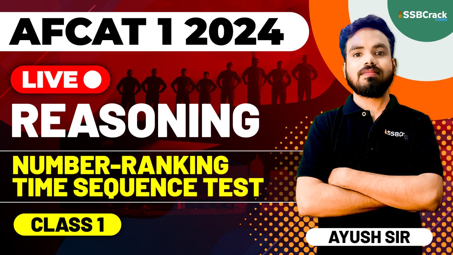 AFCAT 1 2024 Exam Reasoning Live - Number, Ranking & Time Sequence Test ...