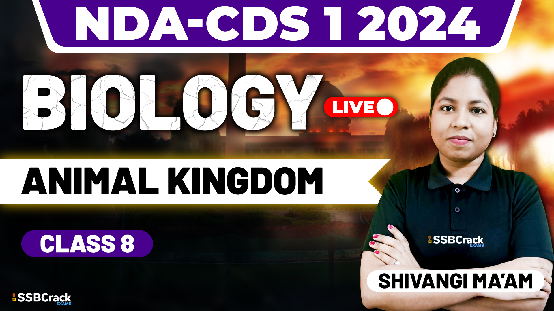 NDA CDS 1 2024 GK Biology Animal Kingdom Class 8