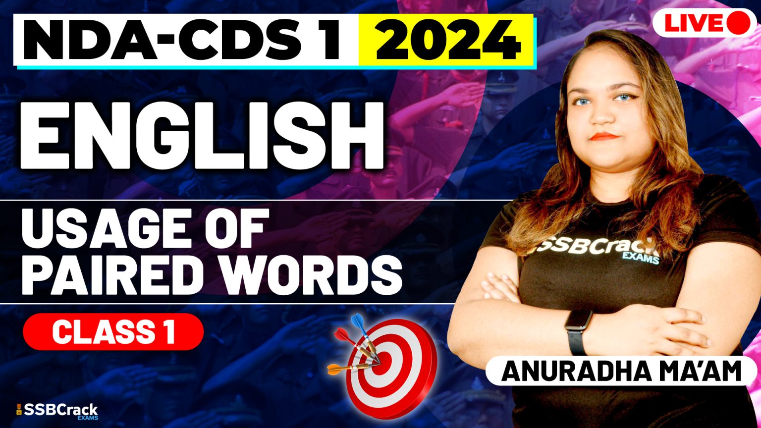 NDA CDS 1 2024 Exam English Usage of Paired Words Class 1