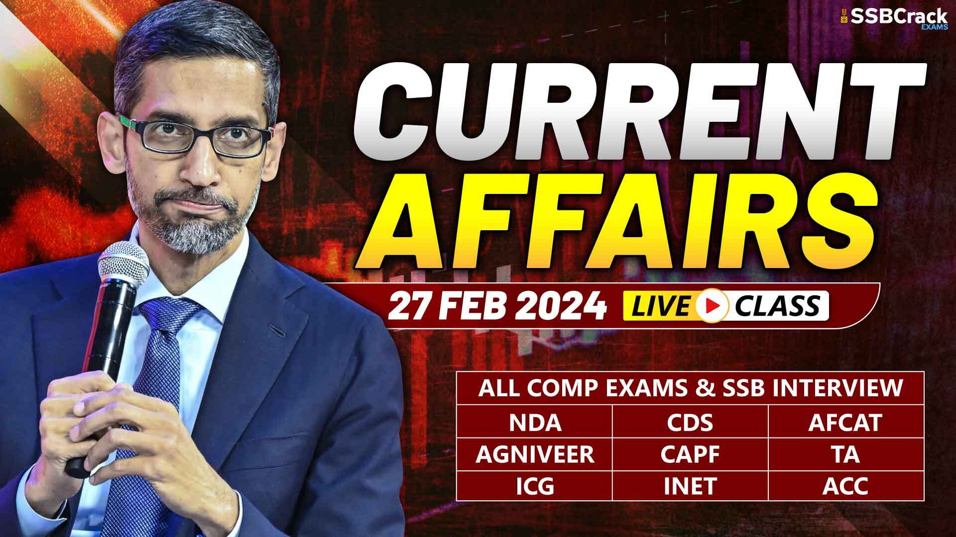 Current Affairs 27 February 2024