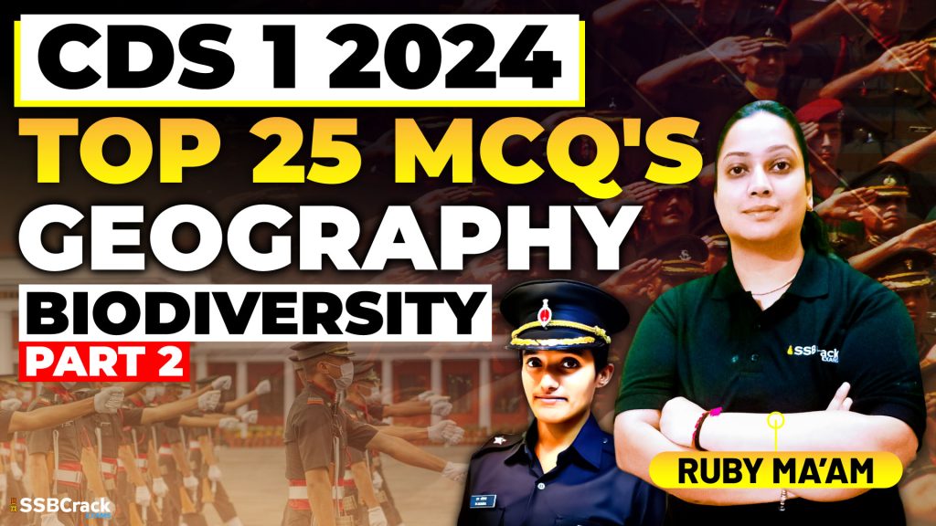 CDS 1 2024 Top 25 MCQs – Biodiversity Lecture Part 2